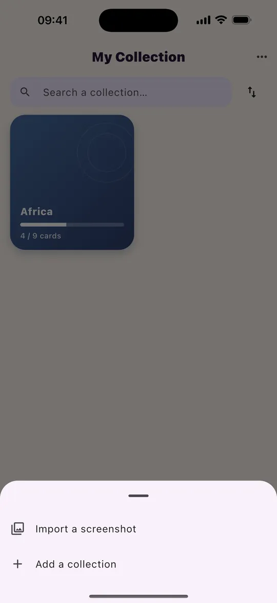 App screenshot: Add your cards